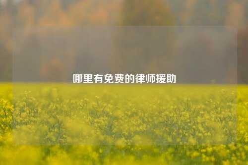 哪里有免费的律师援助