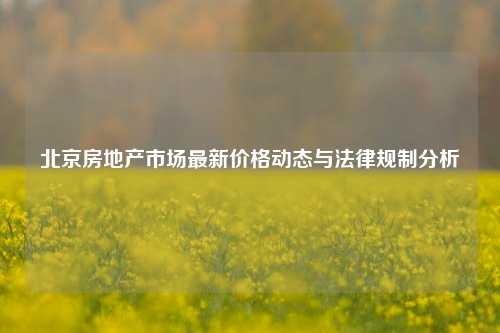 北京房地产市场最新价格动态与法律规制分析