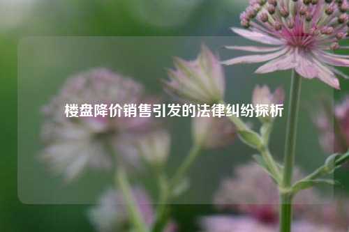 楼盘降价销售引发的法律纠纷探析