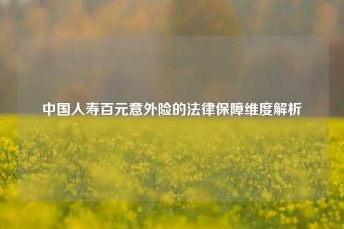 中国人寿百元意外险的法律保障维度解析